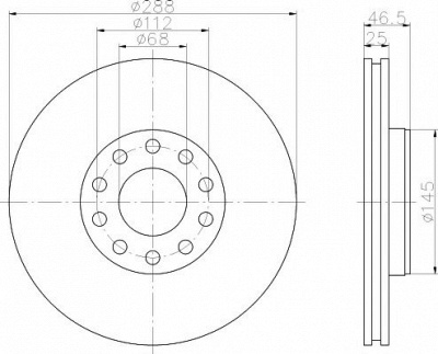 HELLA PAGID 8dd355109621 -  Тормозной диск